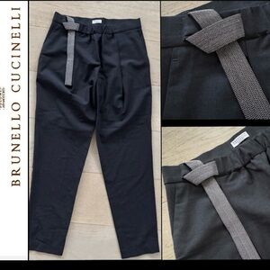 NWOT Brunello Cucinelli monilli beaded sash belted pant 4 pull on wool